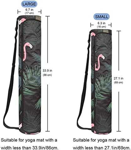 Фламинго тропски лисја торба за носач на јога со носач со рамо од јога мат торба торба за плажа торба