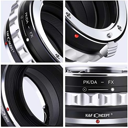 K&F Concept PK/DA до FX адаптер, рачен леќа адаптер со контролен прстен за отвор за Pentax K af pk da а монтиран леќи компатибилен со Fujifilm fuji x без огледало камери