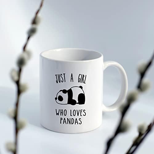 Dotain симпатична мрзлива само девојка која сака панда панди 11oz керамички чаша кафе, двојно печатено, панда животно теми од кригла подароци за pandandубители на животни ж