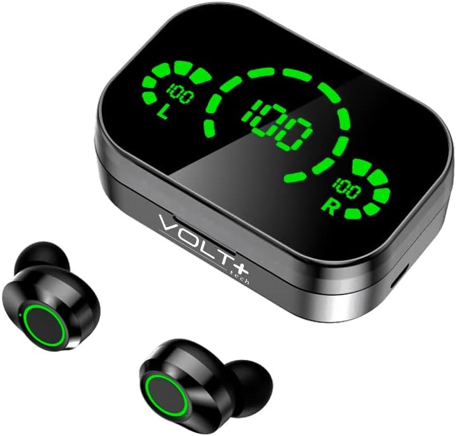 Волт плус Техника безжична V5.3 LED Pro Earbuds компатибилни со вашиот Garmin Drive 50lmt IPX3 Bluetooth вода и потпочница/намалување на бучава и Quad Mic
