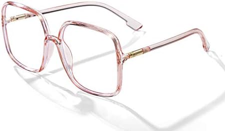 ГОЛЕМИ Преголеми Квадратни Сини Светлосни Блокирачки Очила-Ултралесни Модни Рамки За Глупаци За Жени Мажи