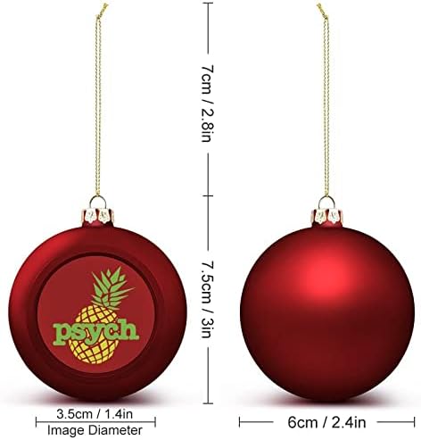 Психо -ананас Божиќна топка разнишана висина украси за украси за забави од камин од дрво од дрво 2 парчиња