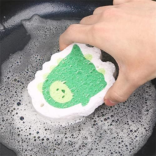 Цртан филм печатење Компресирана дрво пулпа сунѓер избришете деконтаминација за чистење четка за кујна за чистење нараквици за ракави