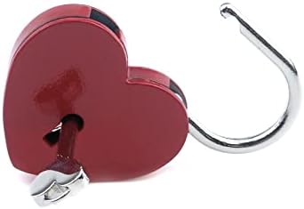 Crapyt метал црвен облик на срцеви заклучуваат декоративни дневнички тетратка брави накит кутии со таблички 58x44mm мини кутии брави со копчиња 3Set…