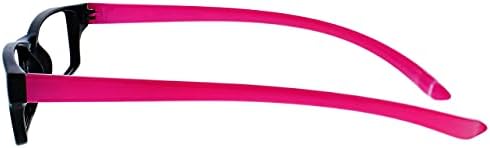 Компанијата За Очила За Читање Црни Неонски Розови Спецификации За Вратот Читатели Женски Дами Пролетни Шарки Р20-4 +2.00