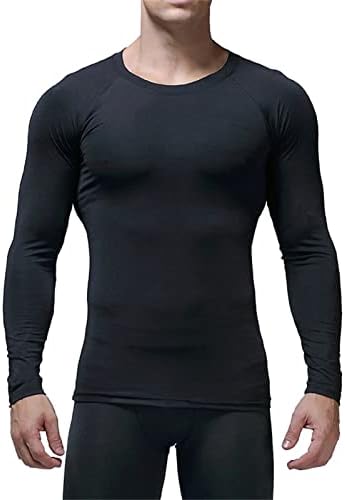Машки кошули за компресија на екипажот со долги ракави се протегаат атлетски тренинзи врвови салата за дишење на должините спортови базели