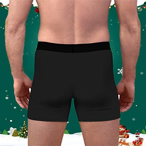 XXBR Божиќен боксер брифи за мажи, 3Д смешен Божиќ Дедо Мраз печати стебла за дишење новини долна облека долна облека долна облека
