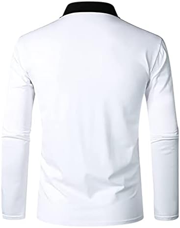 Менски маички мажи случајни солд патент врвна кошула исклучете ја јака блуза со долга ракав врвна кошула мода голема желка