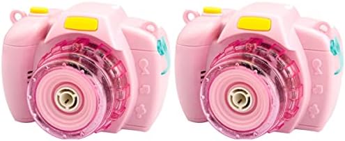 Sosoport 2PCS розова меур камера играчка електрична забава и музички меур за правење камера за создавање играчки за играчки без батерија за деца