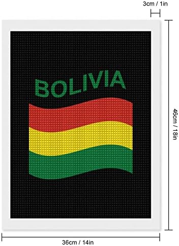 Знаме на Боливија Дијамант Сликарство комплет Уметнички слики DIY целосна вежба Домашни додатоци Возрасни подароци за домашен wallид декор 12 x16