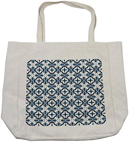 Амбесон-сина и бела кеса за купување, традиционална португалска азулејо плочки илустрација, еколошка торба за еднократна употреба за плажа на намирници и повеќе, 15