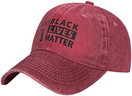 Црни животи материи за возрасни бејзбол капа женски татко, прилагодлива машка каубојска капа