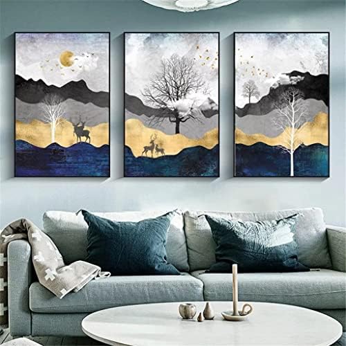 Liruxun Nordic Апстрактни пејзажи сликарство домашно декорација платно пејзаж дневна соба постери и