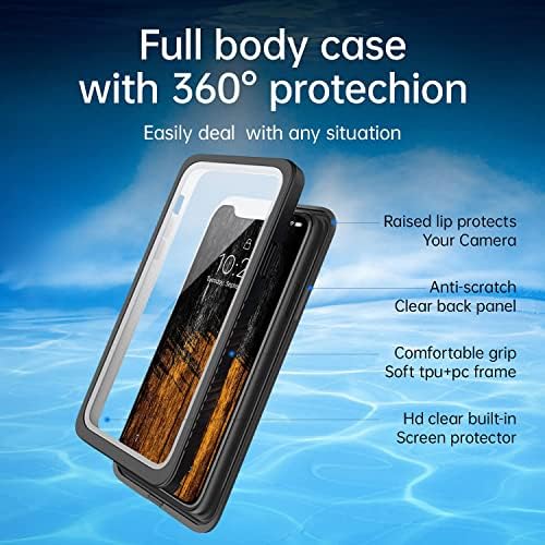 АМИЛИФЕКАЗИ Водоотпорен Случај за iPhone 11 Pro Max, Вграден Заштитник на Екранот [16ft Воена Капка] [IP68 Подводни] [Dropproof] Целосно Тело Отпорен На Удари Заштитна Телефонска Ку?