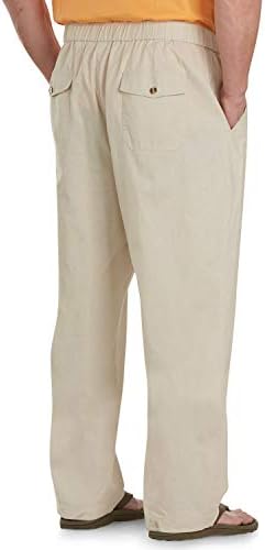 Оук Хил од големите и високи панталони за машка и висока лента за мелење на постелнина | Рамен фронт со еластична лента за половината и затворање на влечење