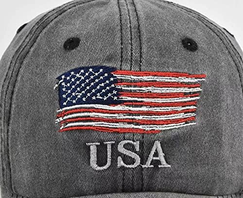 Lzihkst Американско знаме Бејзбол капа Патриотска капа потресена капи тактичка капа измиена за мажи жени