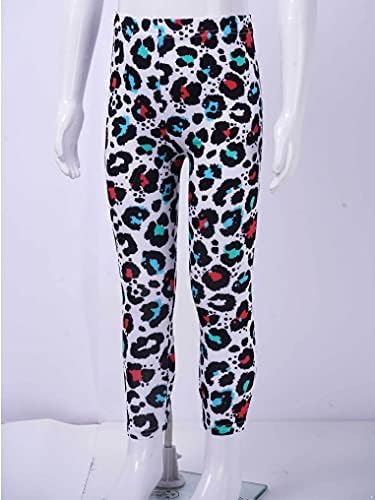 КАЕРМ Девојки девојки Строго хеланки Атлетски танцувачки тренинзи спортски хулахопки џогер панталони обични панталони бел леопард 7-8