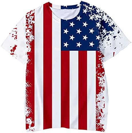 Independence Day Toddler Boys Tees Happy Festival USA Patchwork Tunic Tops Short Sleeve Blouse Shirts