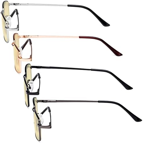 Очила 4 Пакување Очила За Читање Сина Светлина Блокирање Меморија Титаниум Мост Компјутерски Читачи