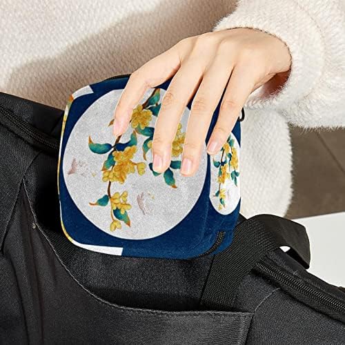 Орјуекан санитарна торба за складирање на салфетки, торба за преносен период за жени, чаша торбичка, традиционален кинески фестивалски месечен цвет зајак зајак