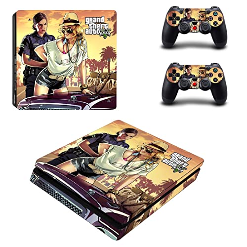 За PS5 Digital - Game Grand GTA Theft и Auto PS4 или PS5 налепница за кожа за PlayStation 4 или 5 конзола и контролори Декларална винил DUC -5727