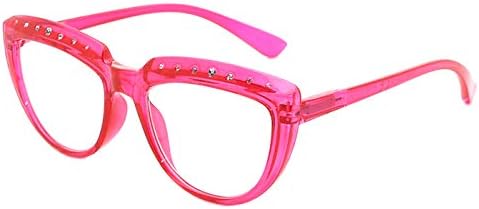 Очила за читање на очи за жени Rhinestone читателите ги прегази околните очила за дизајн на половина месечина - црвена боја