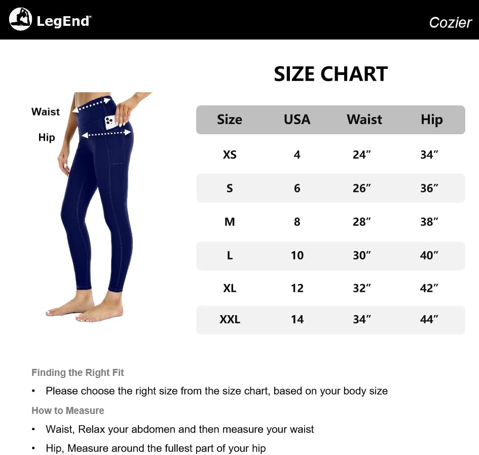 Легенда женски меки меки спандекс хеланки со високи сквоти на половината 27 јога панталони со џебови