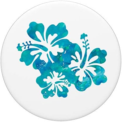 Тропски хавајски цвет хибискус цветна чаша бела шема popsockets заменлива поп граница
