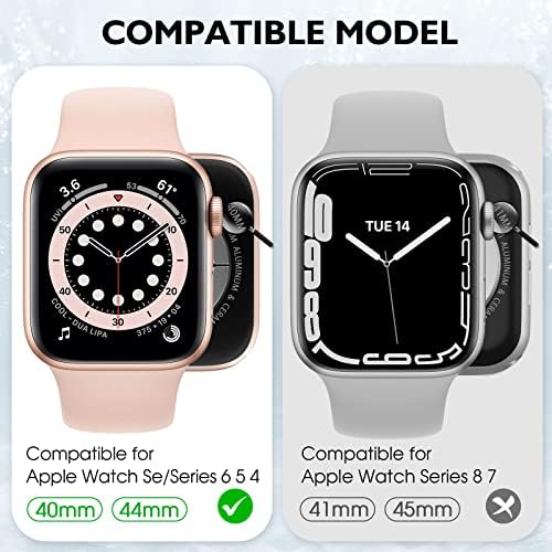 5 компјутери [2 во 1] Водоотпорен случај компатибилен за Case Apple Watch Case 40mm Заштитник на екранот SE Series 6 5 4, Dabaoza 360 Protective Glass PC Cover & Back Bumper за Iwatch SE Series 6 5 4