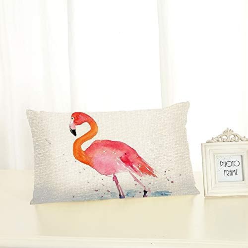 Никоки фрли перница за покривање на акварел Фламинго розово животно Декоративно перница кутија домашна декор 20х12 инчи перница