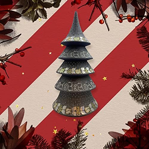 Дрвена фигура елка музичка мјузикл Роли-поли 11,61 '' високи празнични украси за празници за Божиќна забава за украсување на авторка.