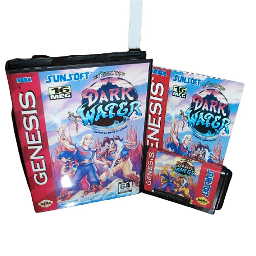 Адити темна вода САД покритие со кутија и прирачник за Sega Megadrive Genesis Video Game Console 16 bit MD картичка