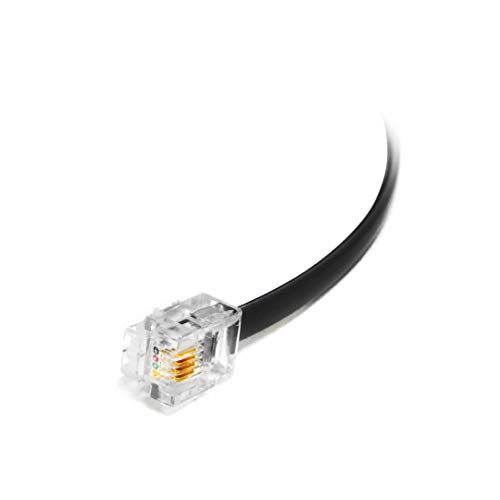 Amzpro 3 стапки црн телефонски кабел RJ11 машки до машки кабел за телефонска линија од 36 инчи