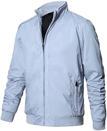 Менс јакни обични стилски машки штанд јака плус памук јакна Обичен тренд палто за мажи обични јакни