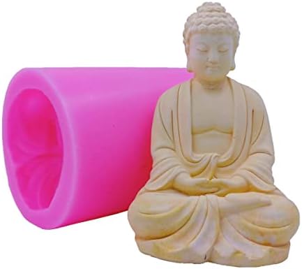 Голема големина Буда свеќа од силиконски калап за рачно занаетчиски свеќи за занаетчиска смола занаетчиски калапи гипс цемент статуа Силиконски калапи
