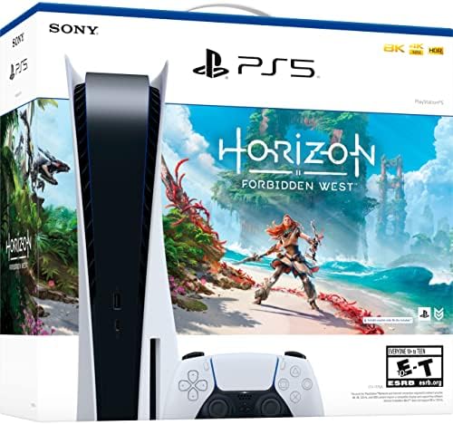 Sony PlayStation 5 Discion верзија PS5 Gaming Console Horizon Nbulden West Bunder - 16 GB GDDR6 меморија, 825 GB SSD, 4K Blu -ray плеер, WiFi 6, Bluetooth 5.1, Ethernet, 4K и HDR, Tempest 3D AudioTech