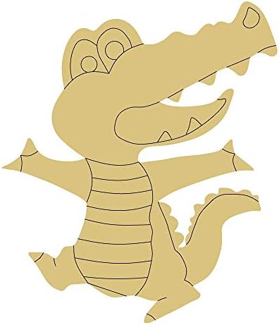 Дизајн на алигатор По Линии Исечок Недовршено Дрво Мочуриште Закачалка За Крокодилска Врата Мдф Форма Платно Стил 2 уметност 1