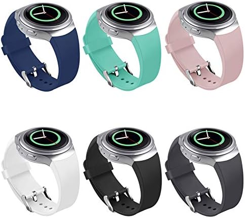 Компатибилен Samsung Gear S2 Watch, Nahai Soft Silicone Sport Sport Strap Blands Samsung Gear S2 Smart Watch, SM-R720/SM-R730