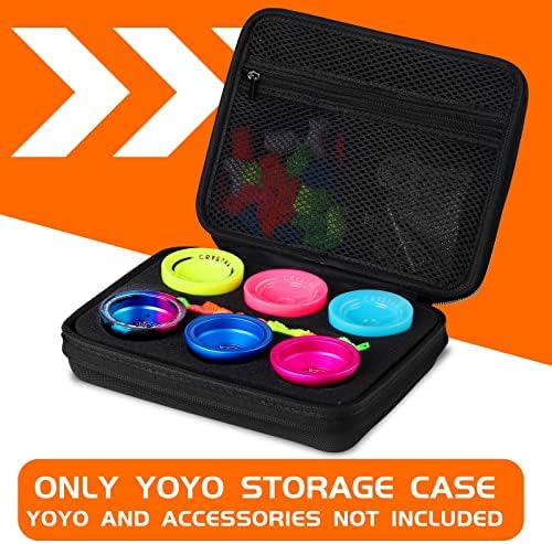 Magicyoyo Portable Yoyo Case Case, 6 куќиште за куќиште Yoyo, издржлива торба Yoyo, yoyo заштитна торба со внатрешна торбичка за мрежни мрежи за чување на додатоци за јојо и јо-јо безбедни