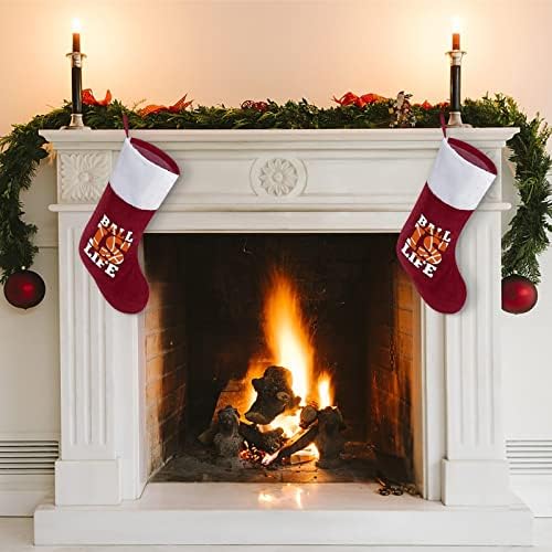 Кошаркарски живот Божиќ виси порибување симпатична санта чорап за украси за украси на дрво украси подароци