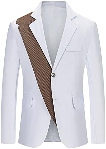 Менски бизнис обични блејзери, машка луксузна блокирање на бојата Блејзер Едно копче Официјално јакни за работа со јакни