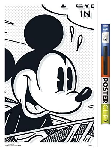 Трендови Интернационал Дизни Мики Маус-Арт Деко wallид постер, 22.375 „x 34“, Постер и пакет за клип