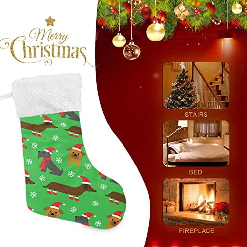 Алаза Божиќни чорапи Божиќни кучиња Класични персонализирани големи декорации за порибување за семејни сезонски празници Декор 1