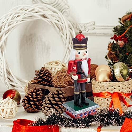 Декорации за табели со централен дел на лиобо, Божиќни декоративни орево -оревци Бројки: Дрвена статуа на оревчеста, украс на десктоп,
