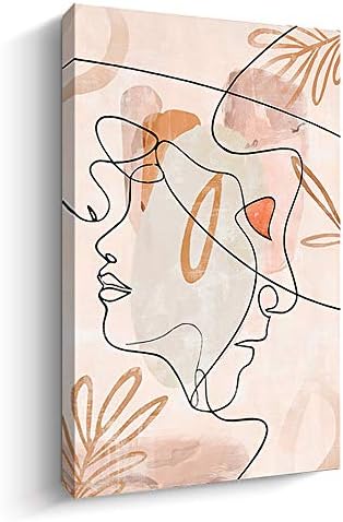 Линија цртање wallидна уметност, минималистичка апстрактна уметничка отпечатоци - Ликови на парови - модерен естетски wallиден декор за спална соба дневна соба бања ка
