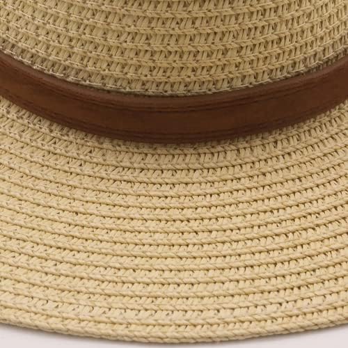 Povosyoung panama hat лето сонце капи за жени мажи плажа слама капа мода УВ -заштита за сонце