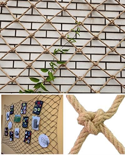 Безбедност Анти-паѓање на оградата Нето за деца ПЕТ КАТ, Wallид Декоративна нето коноп јаже мрежа 1 × 1м градина раст на растенија