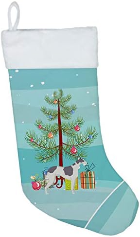 Богатства на Каролина CK3543CS Greyhound Божиќно дрво Божиќно порибување, камин што виси чорапи Божиќна сезона Декора за украси за семејство