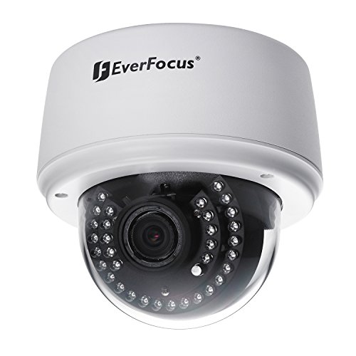 Everfocus EDN3340 Full Have Metwork Ir Dome Camera, 3 мегапиксели, CMOS сензор, леќи од 3-9 mm P-iris, отпорни на вандал, 12VDC и POE