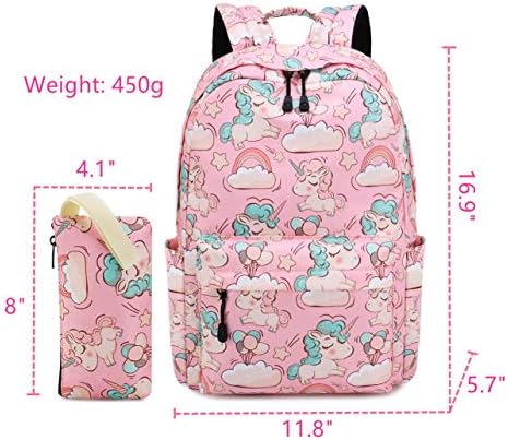 Am Seablue Teen Girls School Rankpack Bag Set Stripe Mide High Bookbag лесна со USB обвиненија One_size